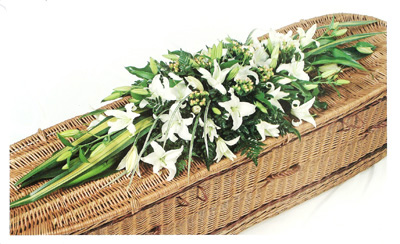 White Lily Casket Spray